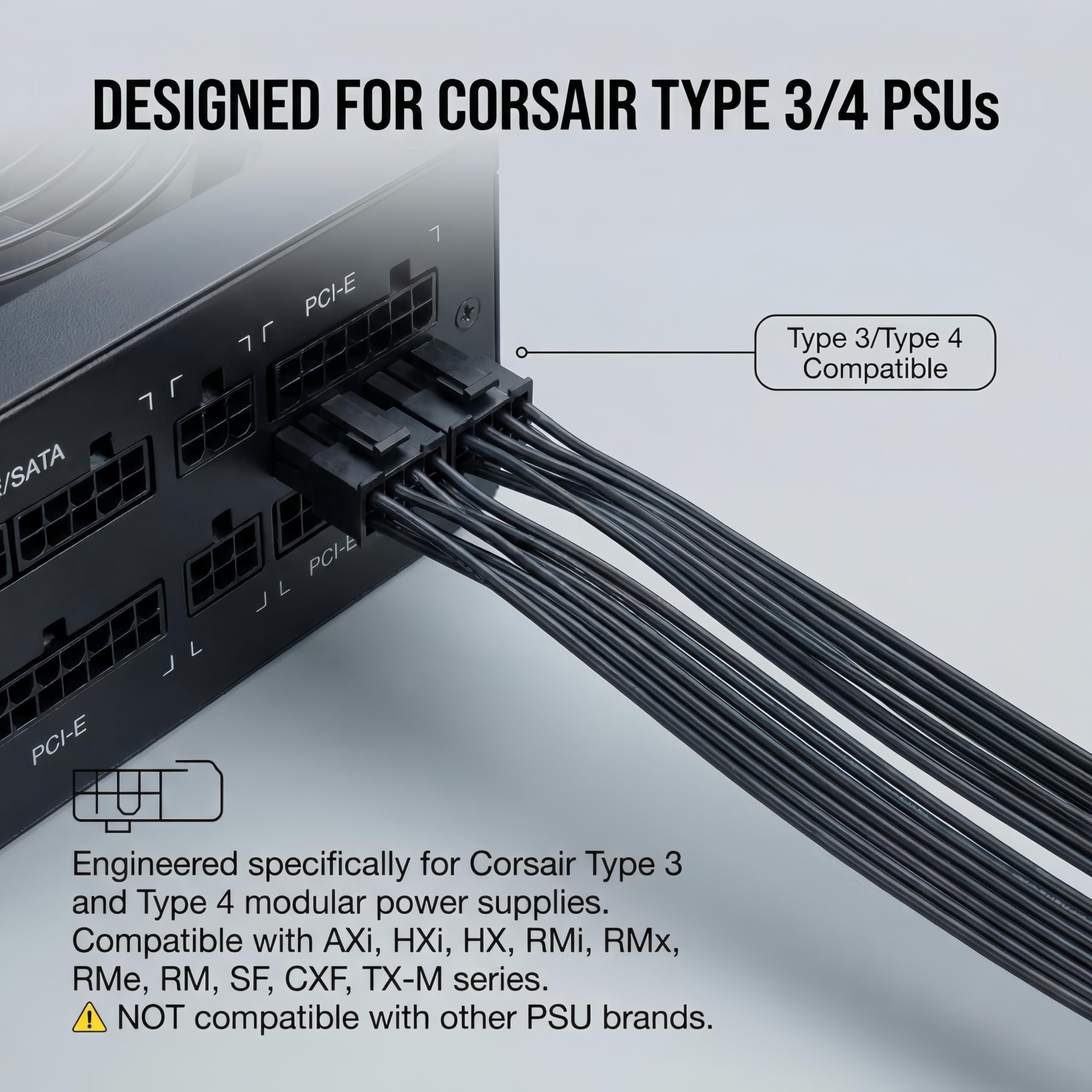 Amazon.com: 12VHPWR Cable for Corsair Type 3/Type 4 PSU – 600W
